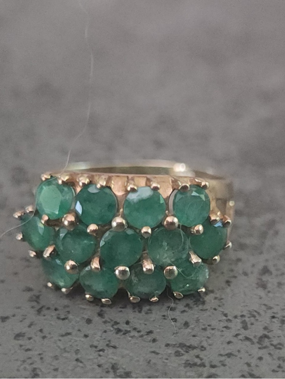 14K Emerald Ring 13 stones *NEW PICS& Video - Picture 6 of 16